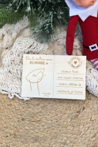 carte postale en bois personnalisée avec dessin | Spéciale Noël