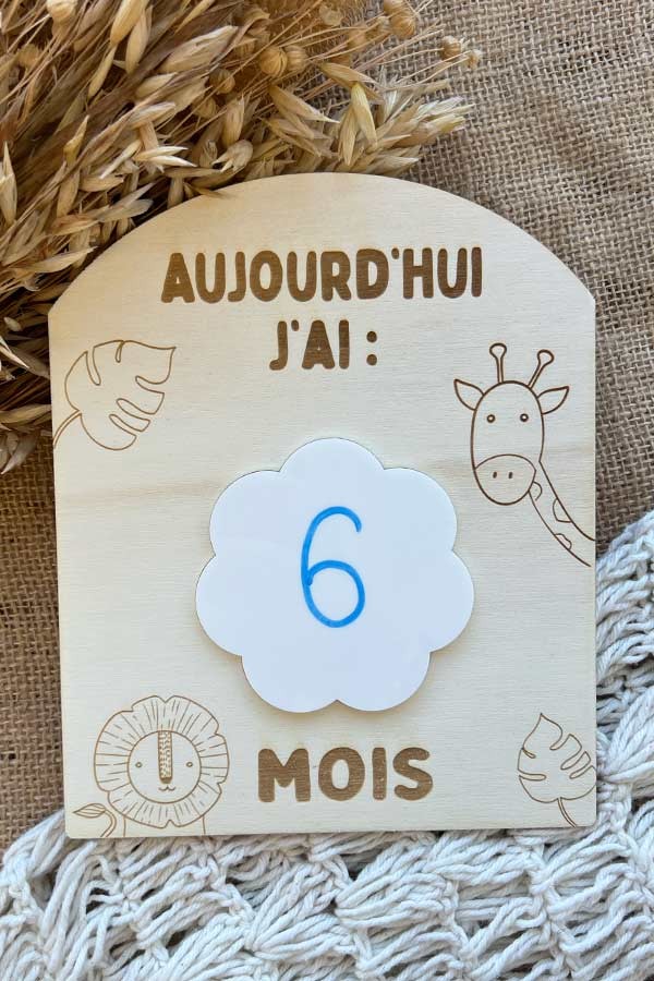 Carte étape en bois bébé | Savane