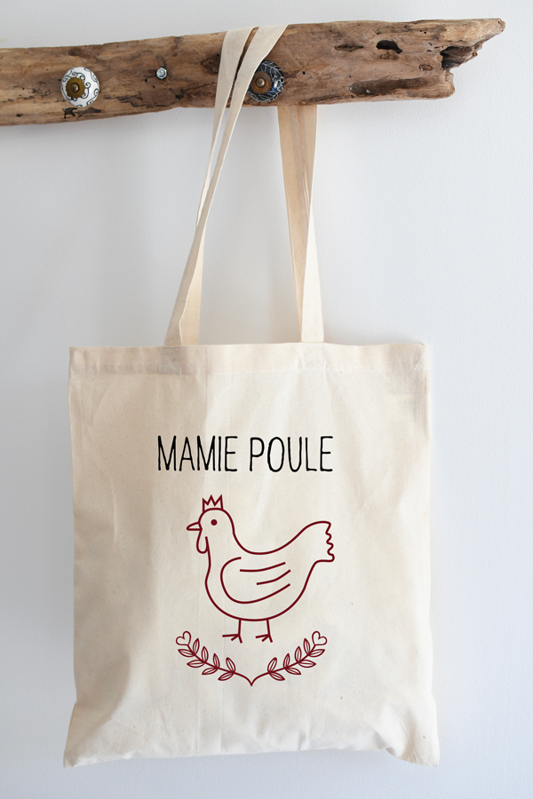 Tote bag coton | Mamie poule vintage