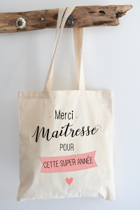 Tote bag coton | Merci maîtresse pour cette année