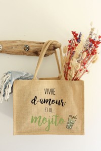 Cabas en jute | Vivre d'amour et de mojito