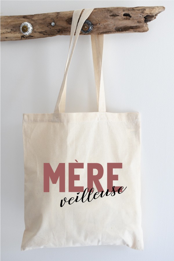 Tote bag coton | Mère-veilleuse - vieux rose