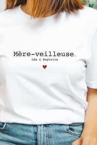 T-shirt personnalisé | Mère-veilleuse + prénoms