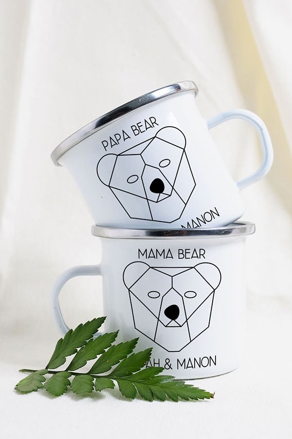 Duo de mugs émaillés - Mama & Papa Bear