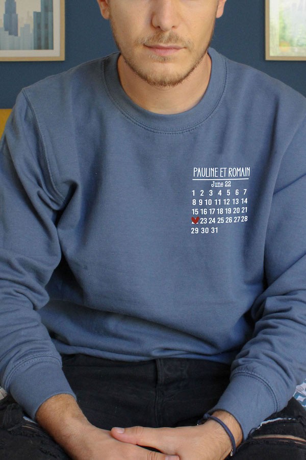 Pull couple | Calendrier Date personnalisé Pull couple | Calendrier Date personnalisé