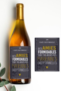 Étiquette bouteille annonce grossesse | Amie et Marraine