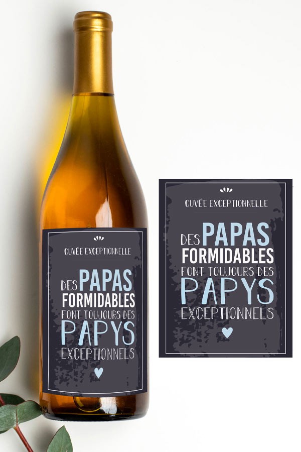 Étiquette bouteille | Citation papa et papy