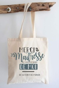 Tote bag coton personnalisé | Merci Maîtresse