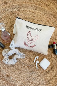 Pochette coton | Maman poule vintage