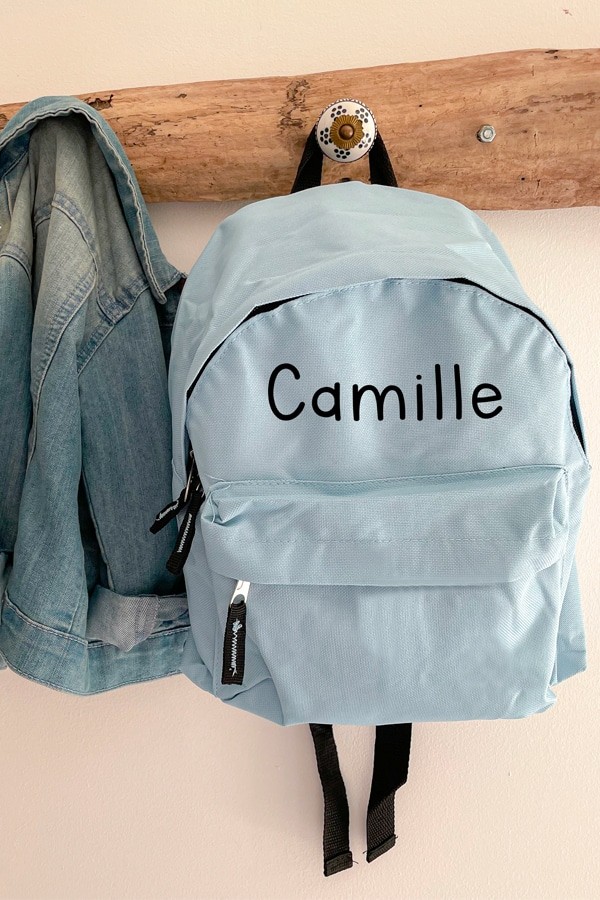 Sac à dos bleu ciel personnalisé | Texte Sac à dos bleu ciel personnalisé | Texte