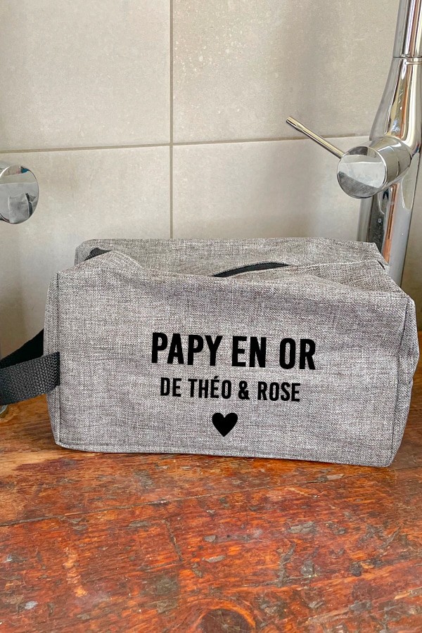 Trousse De Toilette "Papy D'amour" – Cadeau Affectif Et Pratique Pour Grand-Père