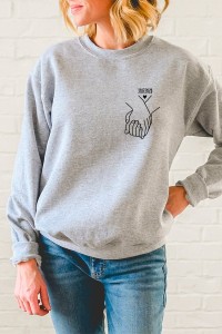 Sweat couple | Main dans la main + texte personnalisé