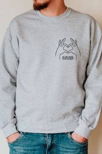 Sweat sans capuche personnalisé | Main dans la main