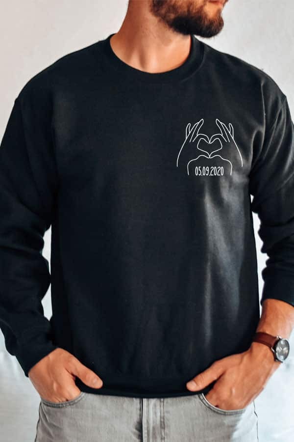 Sweat couple | Mains Coeur + Date personnalisée Sweat couple | Mains Coeur + Date personnalisée