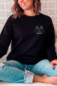 Sweat couple | Mains Coeur + Date personnalisée