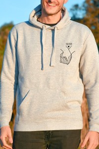 Sweat à capuche personnalisé couple | Main dans la main