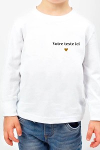 T-shirt enfant manches longues | Texte personnalisé