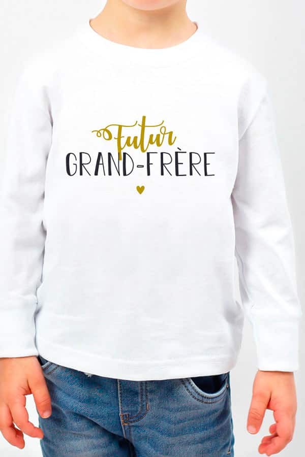 T-shirt enfant manches longues | Future grand frère - jaune T-shirt enfant manches longues | Future grand frère - jaune