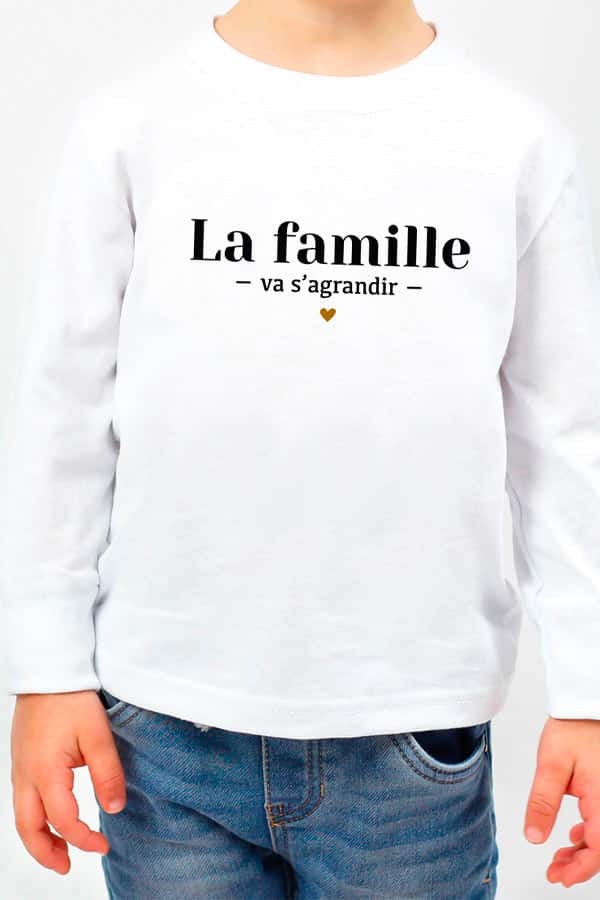 T-shirt enfant manches longues | La famille va s'agrandir