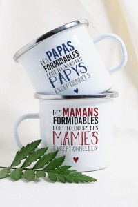 Duo de mugs annonce grossesse - Papa Papy et Maman Mamie