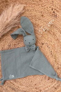 Doudou personnalisé Lapin - Vert Menthe