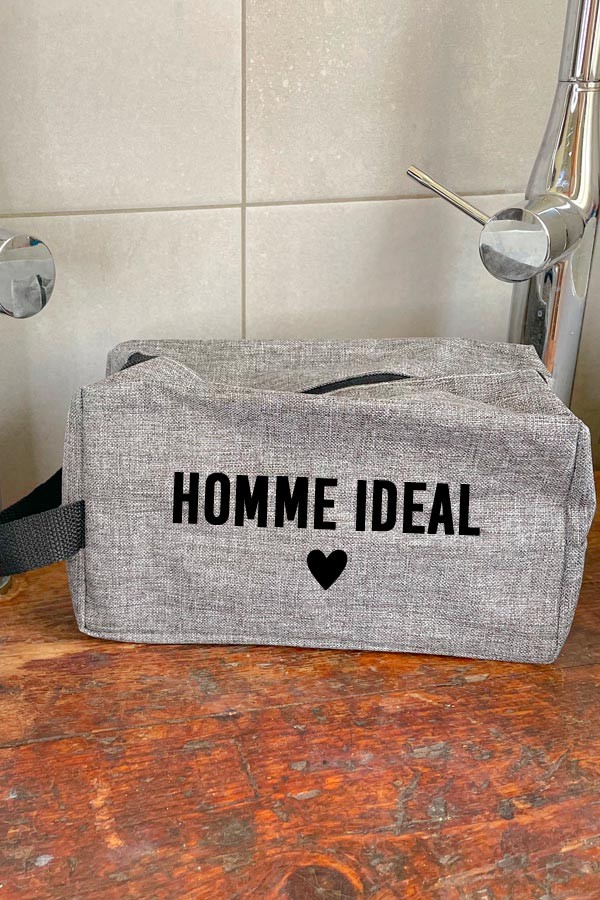 Trousse de toilette homme personnalisée | Grise