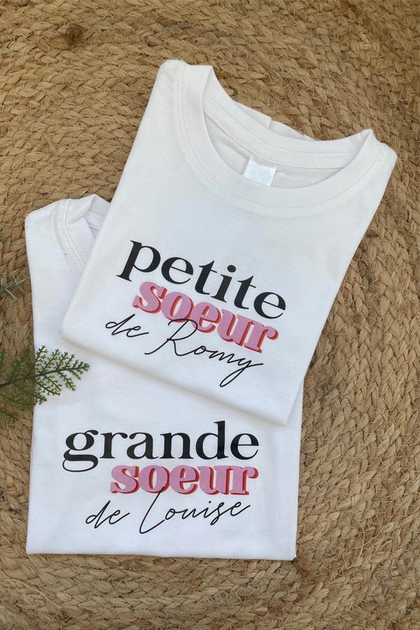 Duo de T-shirts enfant personnalisés  | Fraterie