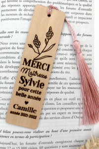 Marque page en bois merci | Merci Maîtresse/Maître