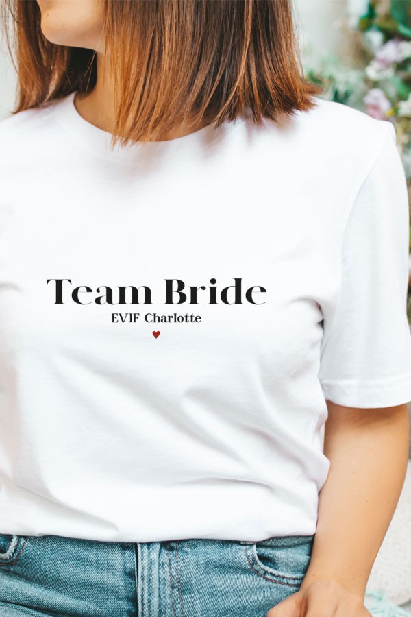 T-shirt personnalisé EVJF Team bride  | Texte