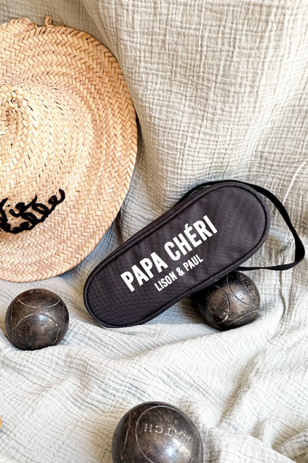 Sacoche de pétanque Papa chéri personnalisée | Texte Sacoche de pétanque Papa chéri personnalisée | Texte