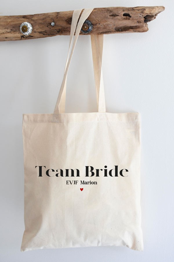 Tote bag EVJF personnalisé | Team bride