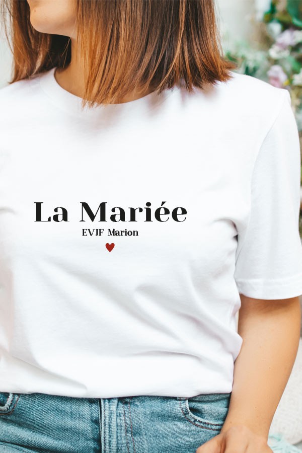 T-shirt personnalisé EVJF La mariée  | Texte
