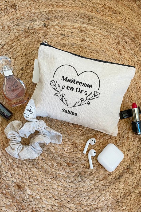 Pochette coton personnalisé | Maîtresse en or