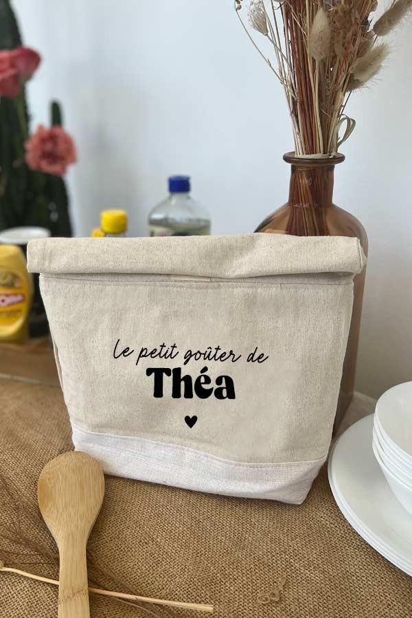 Pochette isotherme en coton personnalisée | Texte