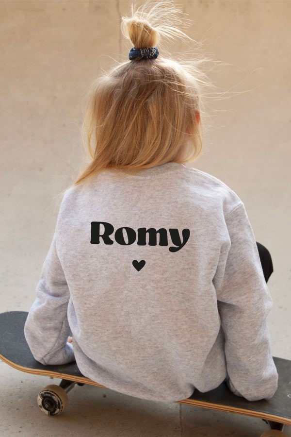 Pull enfant personnalisé dos | Texte
