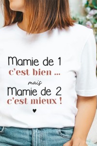 T-shirt annonce grossesse | Mamie de 2 c'est mieux