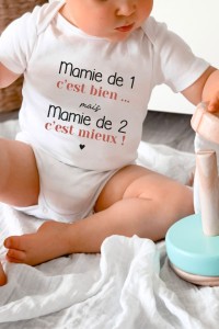 Body bébé | Mamie de 1 c'est bien mais mamie de 2 c'est mieux