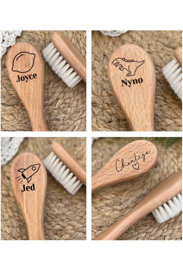 Brosse en bois personnalisée | Dinosaure