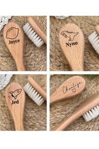 Brosse en bois personnalisée | Dinosaure