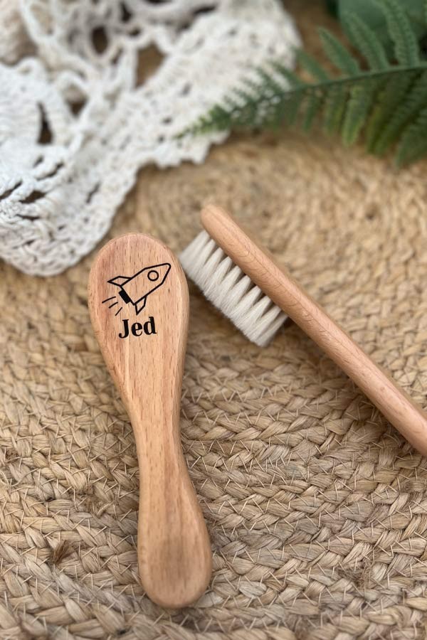 Brosse en bois personnalisée | Fusée