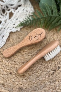 Brosse en bois personnalisée | Coeur