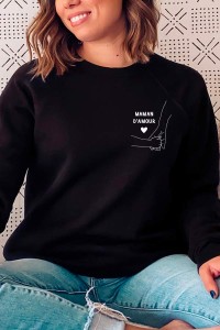 Sweat sans capuche personnalisé | Main dans la main