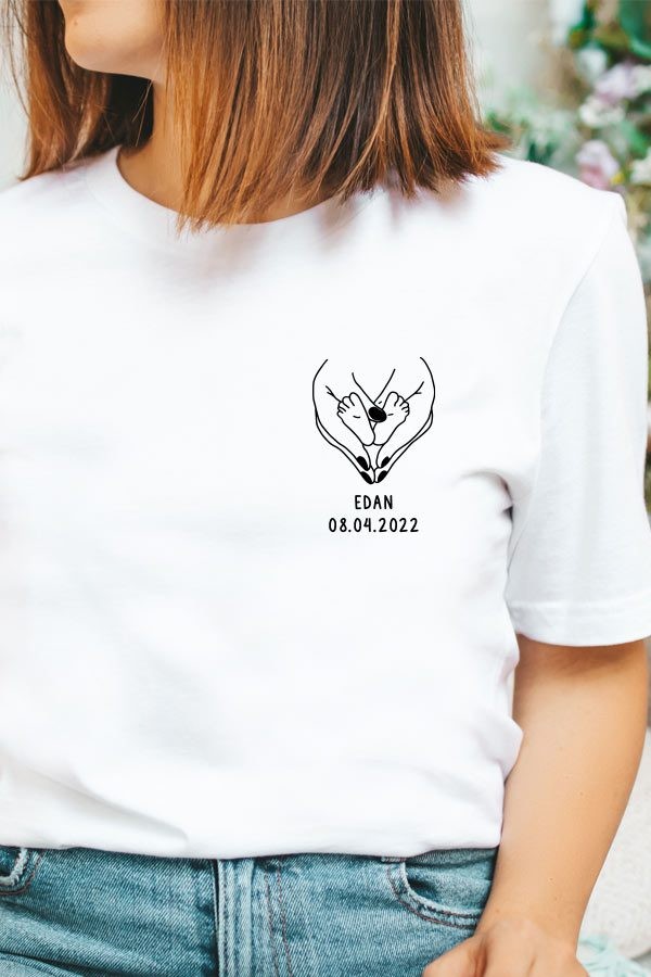 T-shirt personnalisé maman | Pieds, mains 2 T-shirt personnalisé maman | Pieds, mains 2