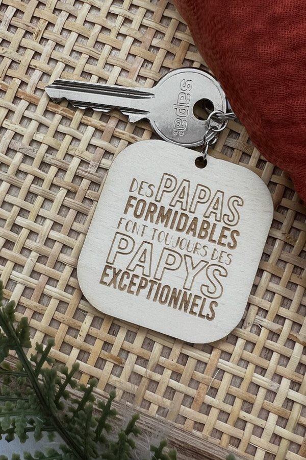 Porte-clés en bois | Citation Papas et papys