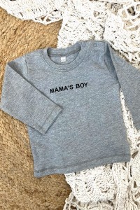 T-shirt enfant manches longues brodé | Texte