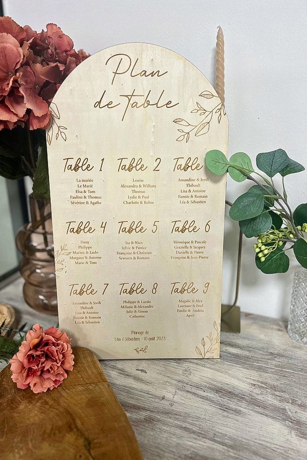 Plan de table personnalisé  | Floral