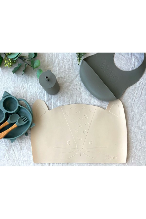 Set de table personnalisé en silicone  | Léopard beige