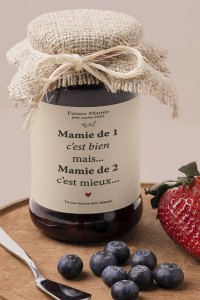 Étiquette confiture annonce grossesse | Mamie de 1, Mamie de 2