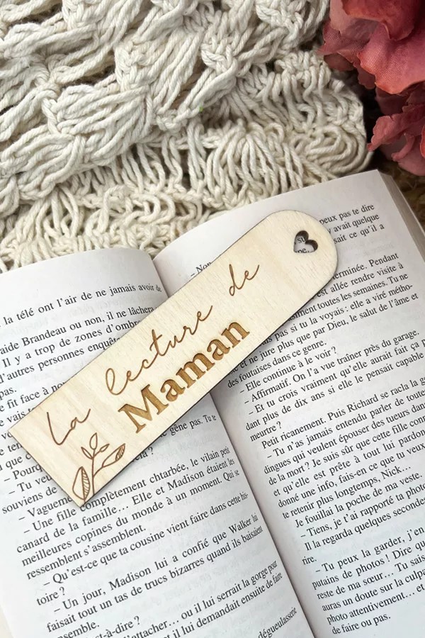 Marque page en bois | La lecture de Maman