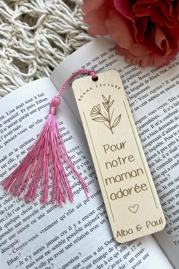 Marque page en bois | Pour notre maman adorée